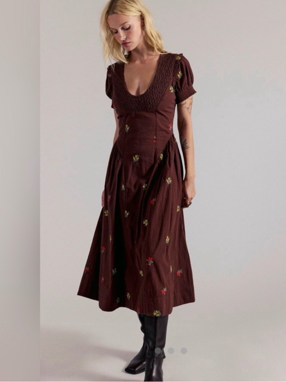 Free People Maisie Midi Dress Small 
NWT